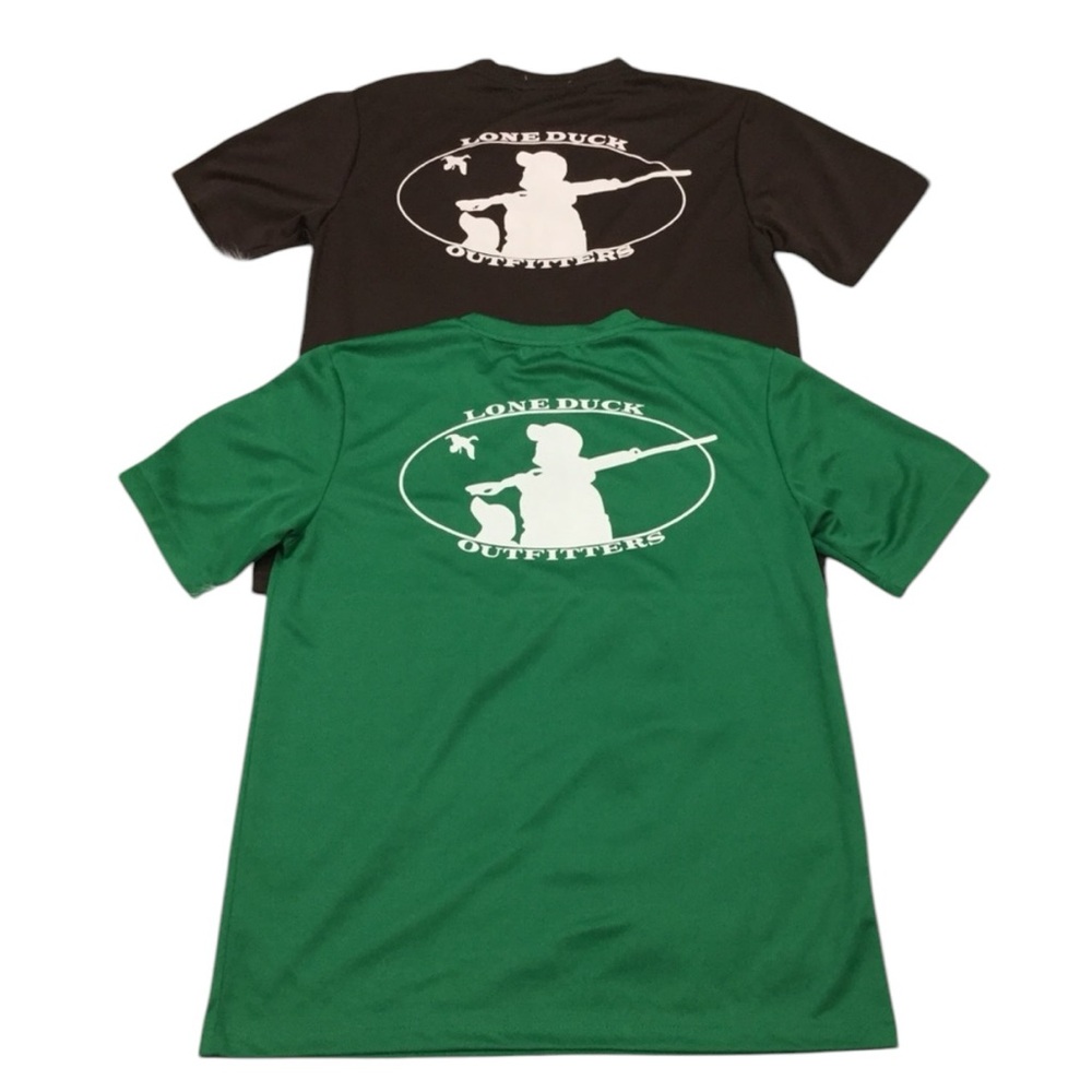 LONE DUCK OUTFITTERS Medium Shirts (Set of 2) Polyester Short Sleeve Brown Green
